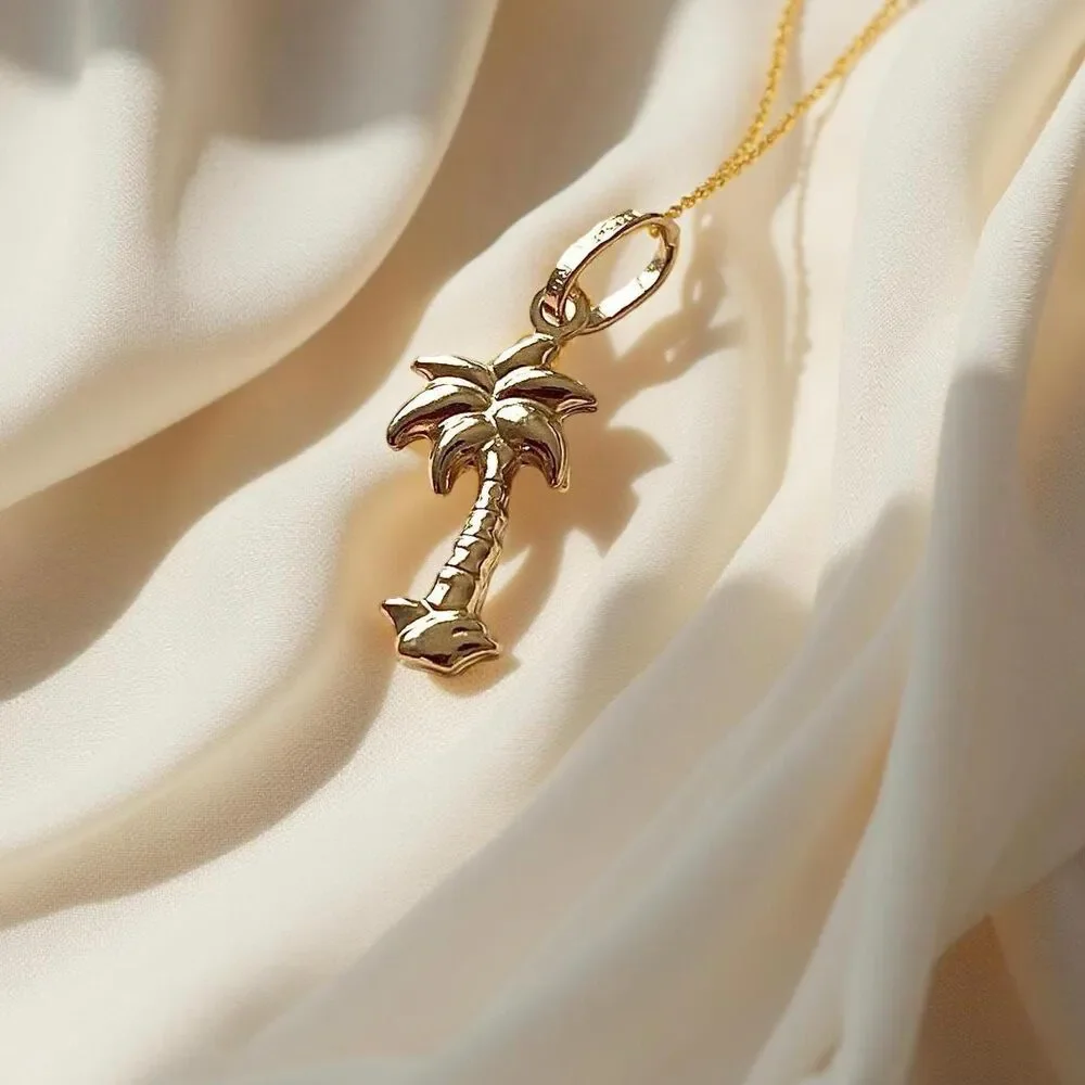 14K Gold Palm Tree Pendant | Beach Vibes By Tehrani Jewelry